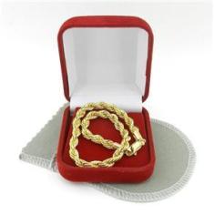 Imagem de Pulseira Masculina 23cm 5mm Largura Folheada Ouro PL229