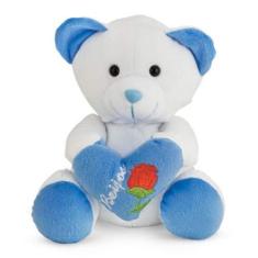 Imagem de Urso de Pelúcia Beijos Azul 20 cm Antialérgico