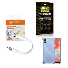 Imagem de Capa Samsung A04E + Adaptador P2 Para Tipo C + Película 3D