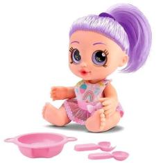 Imagem de Boneca De Cabelos E Olhos Roxos Rainbow Comidinha Bambola