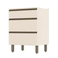 Imagem de Balcão de Cozinha 03 Gavetas 60cm Connect Off White Henn