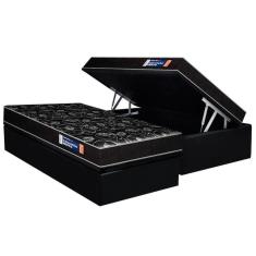 Imagem de Conjunto Box Baú Solteiro: Colchão Espuma Plumatex D28 IsoPluma Vip + Base CRC Suede Black(88x188)