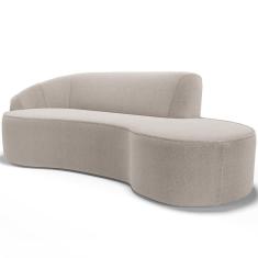 Imagem de Sofá 3 Lugares Curvo Living Firenze Esquerdo D02 Bouclê Bege 180cm B-62 - Lyam