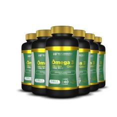 Imagem de 6x ômega 3 240 caps epa 540mg + dha 360mg hf suplementos, green