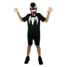 Imagem de Fantasia Venom Infantil Curta Com Gorro - Fantasias Carol Ef