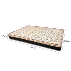 Imagem de Cama Box Baú Casal 138 Bipartido Tecido Sintético Marrom Com Colchão Praia Bello Box - D28 Amarelo 58x138x188