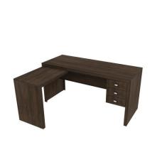 Imagem de Mesa Escritório De Canto Com 3 Gavetas Me4106 Rustico - Tecnomobili -