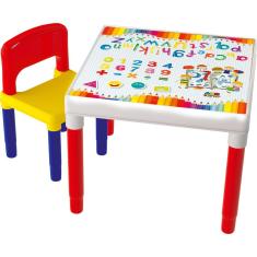 Imagem de Mesinha Infantil Bell Toy Mesinha Escolar - 1 Cadeira E 5 Peças - Colorida