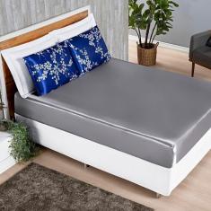 Imagem de Jogo De Cama Alya Casal Padrão 03 Peças Azul Egípcio