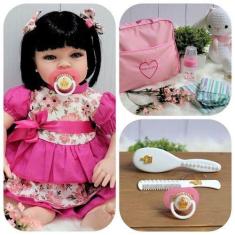 Imagem de Boneca Bebê Reborn Realista Vários Itens E Bolsa Maternidade - Cegonha
