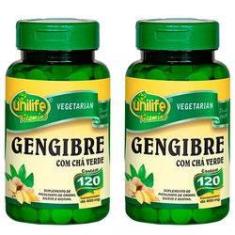 Imagem de Gengibre com Chá Verde 2x 120 Comprimidos Unilife