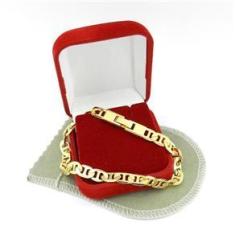 Imagem de Pulseira Masculina 18cm 8mm Largura Folheada Ouro PL209