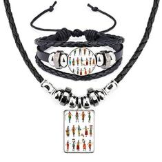 Imagem de Black Women Totems Vestidos africanos Conjunto de joias pulseira colar de couro