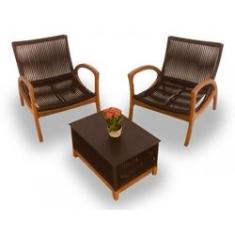 Imagem de Conjunto de Poltronas Madeira Cumaru - 2 Poltronas + 1 Mesa Centro