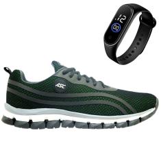 Imagem de Tênis Masculino Esportivo Para Treino Academia Passeio Conforte Plus + Relógio Led Digital-Masculino