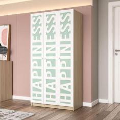 Imagem de Guarda-Roupa Infantil 3 Portas 2 Gavetas Comic Legno Salinas/Verde Bel