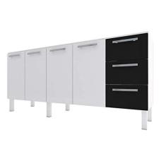 Imagem de Gabinete de Cozinha Preto em Aço 174cm 3 Gavetas Venus Flat Cozimax