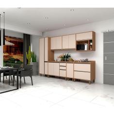 Imagem de Armário de Cozinha Completa 7 Peças com Tampo Vanilla com Connect Lari Luciane Móveis