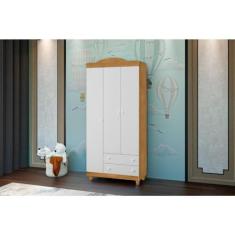 Imagem de Guarda-roupa 3 Portas 2 Gavetas Lara Nature/branco