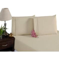 Imagem de Jogo De Lençol Queen 3 Peças Percal Ponto Palito 400 Fios - Bella Soro