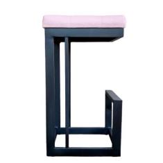 Imagem de Banqueta Londres Base de Ferro Sued Rosa Bebê - D'Classe Decor