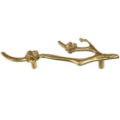 Imagem de OSALADI Puxadores de armário de latão em forma de ramo de flores puxadores de gaveta de armário de galhos puxadores decorativos para armário cômoda armário armário guarda-roupa