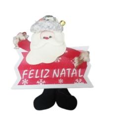 Imagem de Boneco natalino placa feliz natal - bazar do saara, PAPAI NOEL RETO