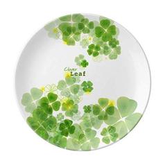 Imagem de Trevo de quatro folhas na Irlanda Prato de Dia de São Patrício Decorativo de Porcelana Salver Prato de jantar
