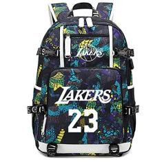 Imagem de jogador de basquete estrela James mochila luminosa mochila laptop de viagem fãs mochila de estudante para homens e mulheres (padrão  1)
