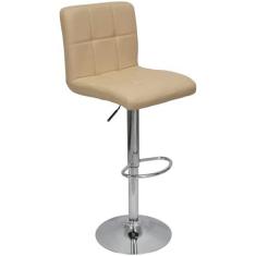 Imagem de Banqueta Confort Gomos Estofada Couro Giratória c/regulagem - Bege