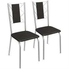 Imagem de Kit 2 Cadeiras Lisboa De Metal Cromado 2c076 Kappesberg