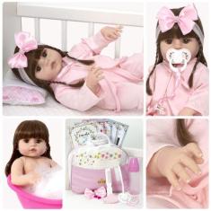 Imagem de Boneca Reborn Silicone Realista Enxoval Completo Envio 24Hrs - Cegonha