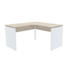 Imagem de Mesa Em L P/ Escrit rio 145x145 Pandin P25 - Nogueira/branco
