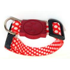 Imagem de Coleira Seda 25mm Vermelho Poá Tamanho Único (32cm49cm) - Nica Pet