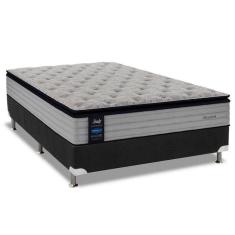 Imagem de Cama Box Casal: Colchão Molas Sealy Posturepedic Passion + Base Crc Suede Black(138X188)