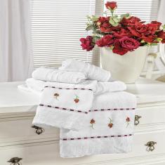 Imagem de Jogo de Banho Bordado Felicitá Branco Vilela Enxovais 5 peças