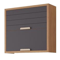 Imagem de Armário Aéreo De Cozinha 100%Mdf 80Cm 2 Portas Basculantes Eloise Mgm Móveis Freijó/Titanium