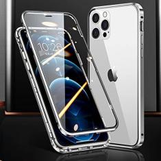 Imagem de Caixa de telefone magnética de vidro dupla face com estrutura de metal para iPhone 15 14 13 12 Pro Max X XS 8 7 14 Plus 13 12Mini capa de lente de câmera, tira, para iPhone 14Pro