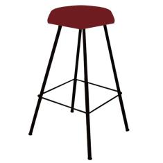 Imagem de Kit 06 Banqueta Alta Lari Preto Vermelho