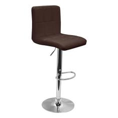 Imagem de Banqueta Confort Gomos Estofada Couro Giratória c/regulagem (Marrom)