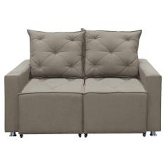 Imagem de Sofá Retrátil E Reclinável 2 Lugares Bariloche 1.60cm C/ Molas - Linho Carvalho