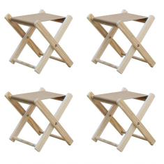 Imagem de Kit 4 Banquinho De Madeira Banqueta Pescador-bege