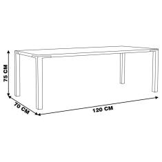 Imagem de Mesa Sala de Jantar Cozinha Bladel 120cm Grafite Madeira Maciça Rustic Brown - Gran Belo