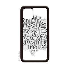 Imagem de Capa Wordcloud mapa dos EUA para iPhone 11 Pro Max para Apple Mobile Case Shell