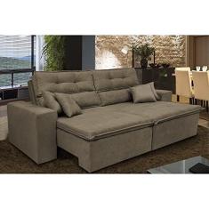 Imagem de Sofá Cairo 1,82m Retrátil, Reclinável Tecido Suede Castor
