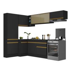 Imagem de Armário De Cozinha Completa De Canto V2087 Dourado