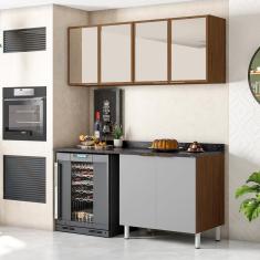 Imagem de Cozinha Compacta Bartira Rubi com 4 Portas e 2 Prateleiras - 160cm de largura