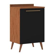 Imagem de Balcão de Cozinha 1 Porta com Tampo 0,59m Favorita Natura/Preto