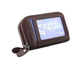 Imagem de Bolsa de couro para cartão de crédito, porta-cartão de crédito, bolso para moedas, proteção RFID, C, Standard size