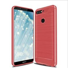 Imagem de Capa para Huawei Y7 Pro 2018, capa de material de fibra de carbono, macia, antiderrapante, antiimpressões digitais, capa totalmente protetora para Huawei Y7 Pro 2018